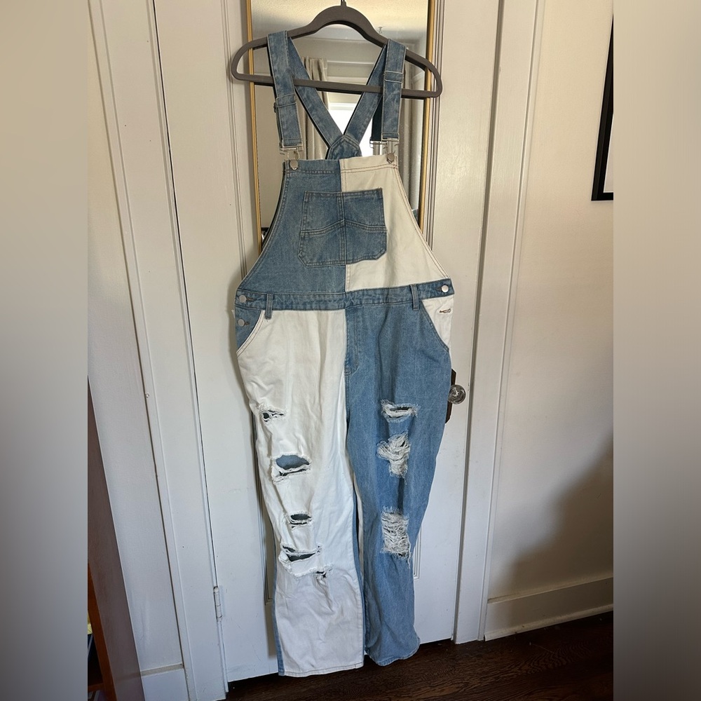 Forever 21+ Mixed Denim Overalls